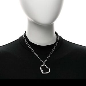 Silver Heart Pendant Chain Necklace